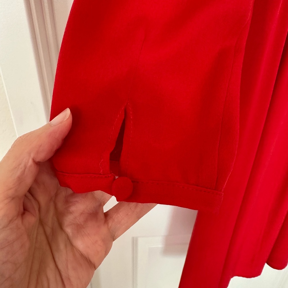 Sézane Elegant Red Long Sleeve Silk Victoire Dress (Size FR 36 | US 4) - Picture 9 of 15